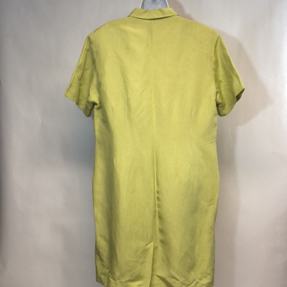 NWT Vintage Women’s Avenue Linen Shift Neon Green Dress - Picture 3 of 7